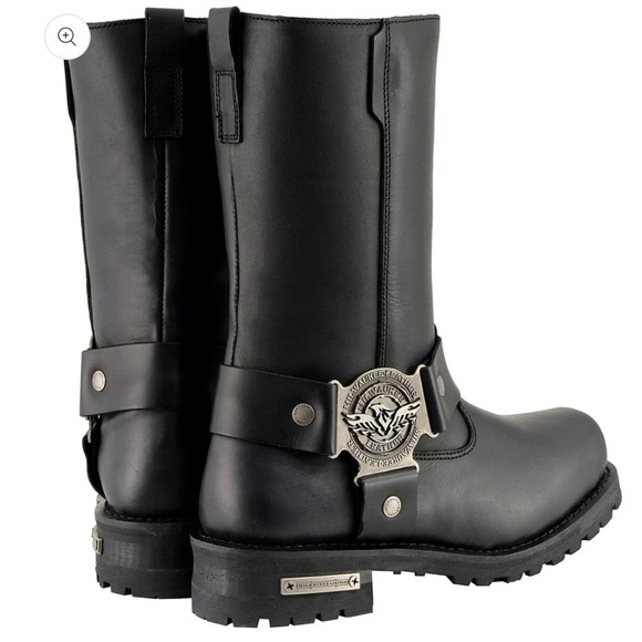 Milwaukee Leather Men's Black 11-inch Classic Harness Square Toe Boots, 9.5 - Picture 11 of 15